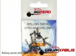 Rolling swivel with hanging snap size 8